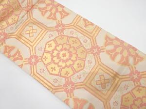 蜀江紋に花模様織り出し　名古屋帯